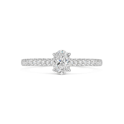 Platinum Diamond Solitaire Ring with Diamond Shoulders 0.50ct variant Pursuit