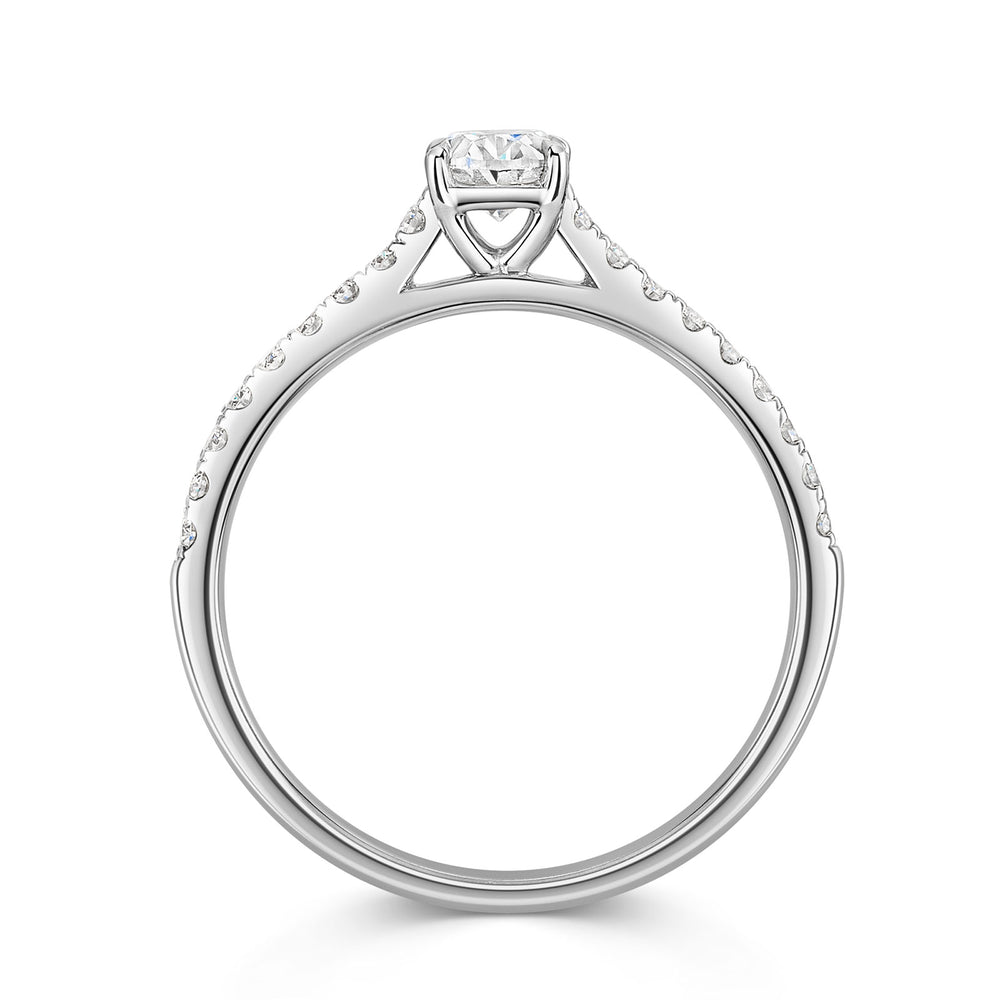 Platinum Diamond Solitaire Ring with Diamond Shoulders 0.50ct variant Pursuit