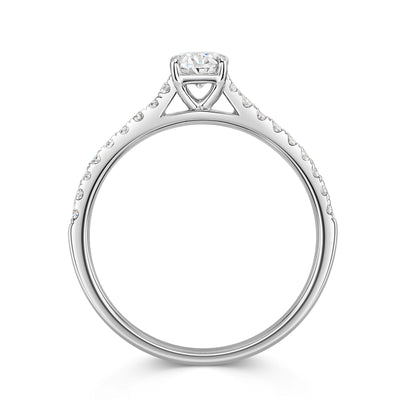 Platinum Diamond Solitaire Ring with Diamond Shoulders 0.50ct variant Pursuit