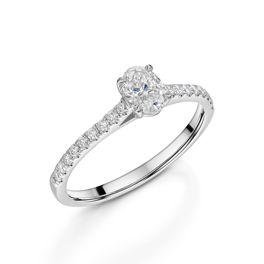 Platinum Diamond Solitaire Ring with Diamond Shoulders 0.50ct variant Pursuit