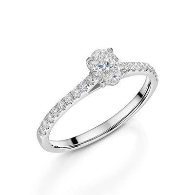 Platinum Diamond Solitaire Ring with Diamond Shoulders 0.50ct variant Pursuit