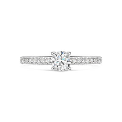 Platinum Diamond Solitaire Ring with Diamond Shoulders & Setting 0.50ct variant Pursuit