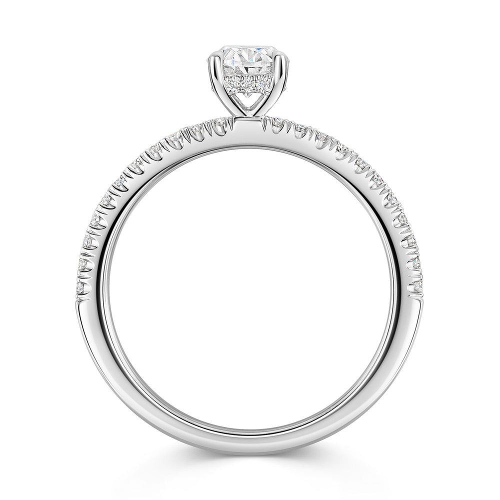 Platinum Diamond Solitaire Ring with Diamond Shoulders & Setting 0.50ct variant Pursuit