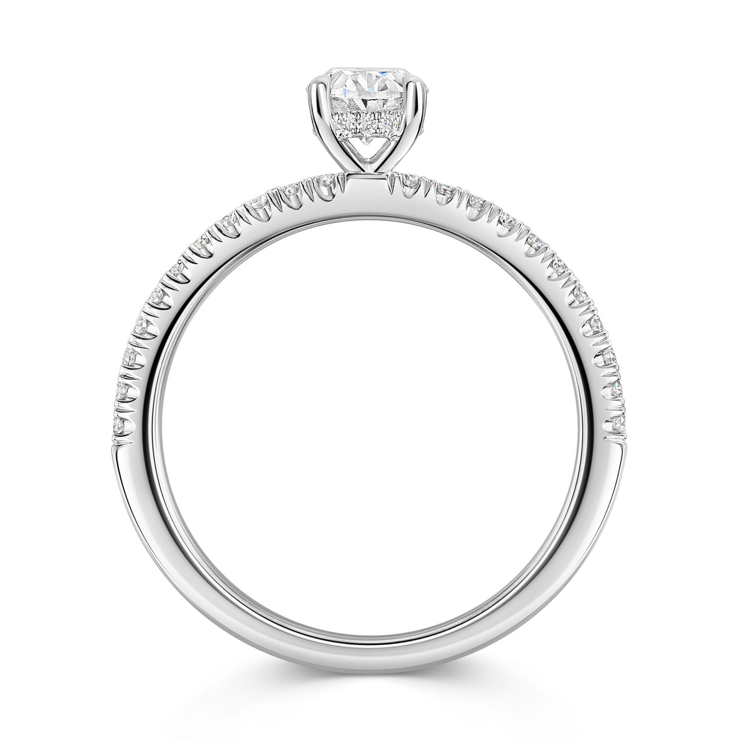 Platinum Diamond Solitaire Ring with Diamond Shoulders & Setting 0.50ct variant Pursuit
