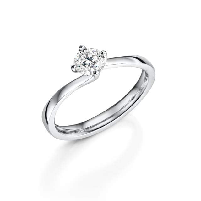 Platinum Diamond Solitaire Pirouette Ring 0.33ct variant Pursuit