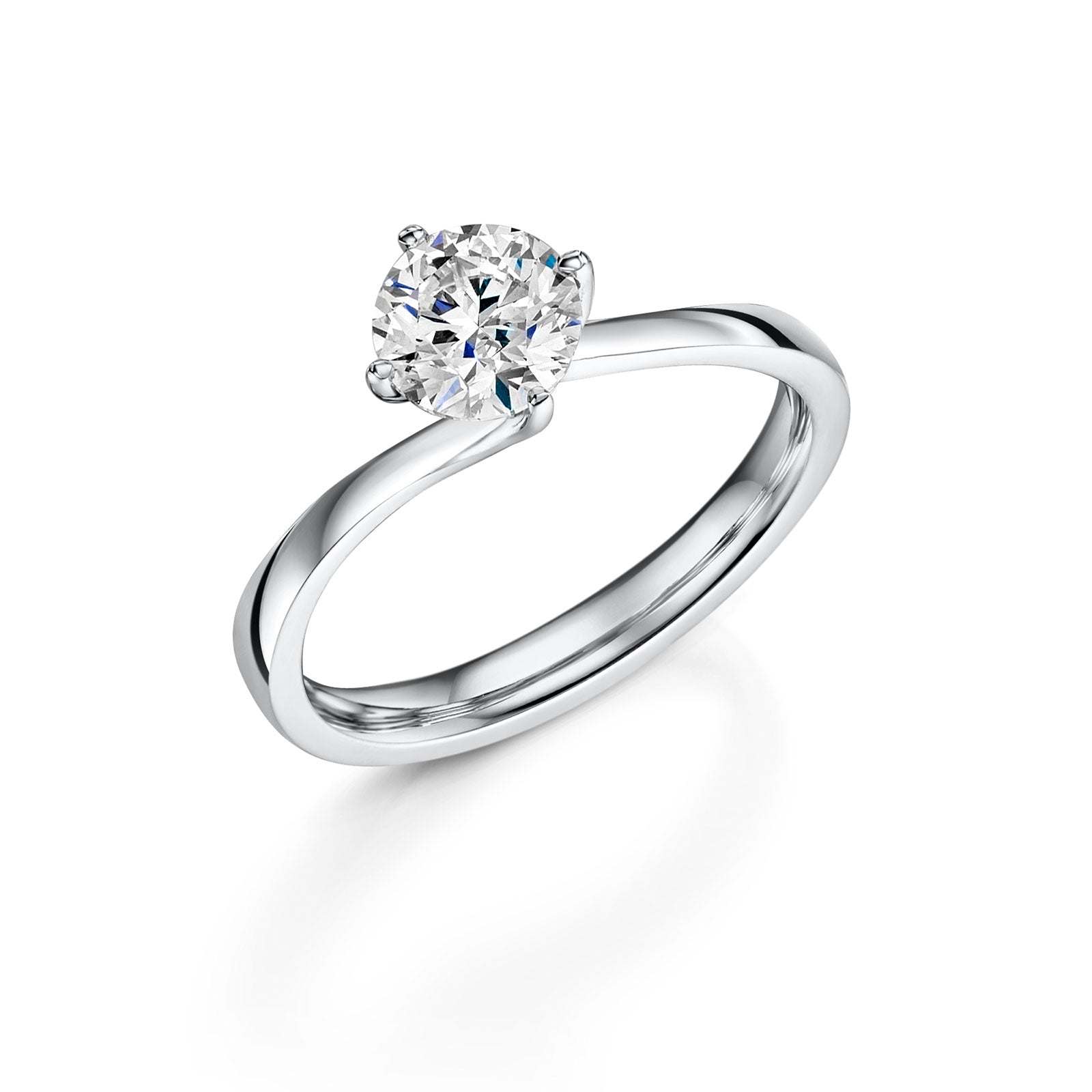 Platinum Diamond Solitaire Pirouette Ring 1.00ct variant Pursuit