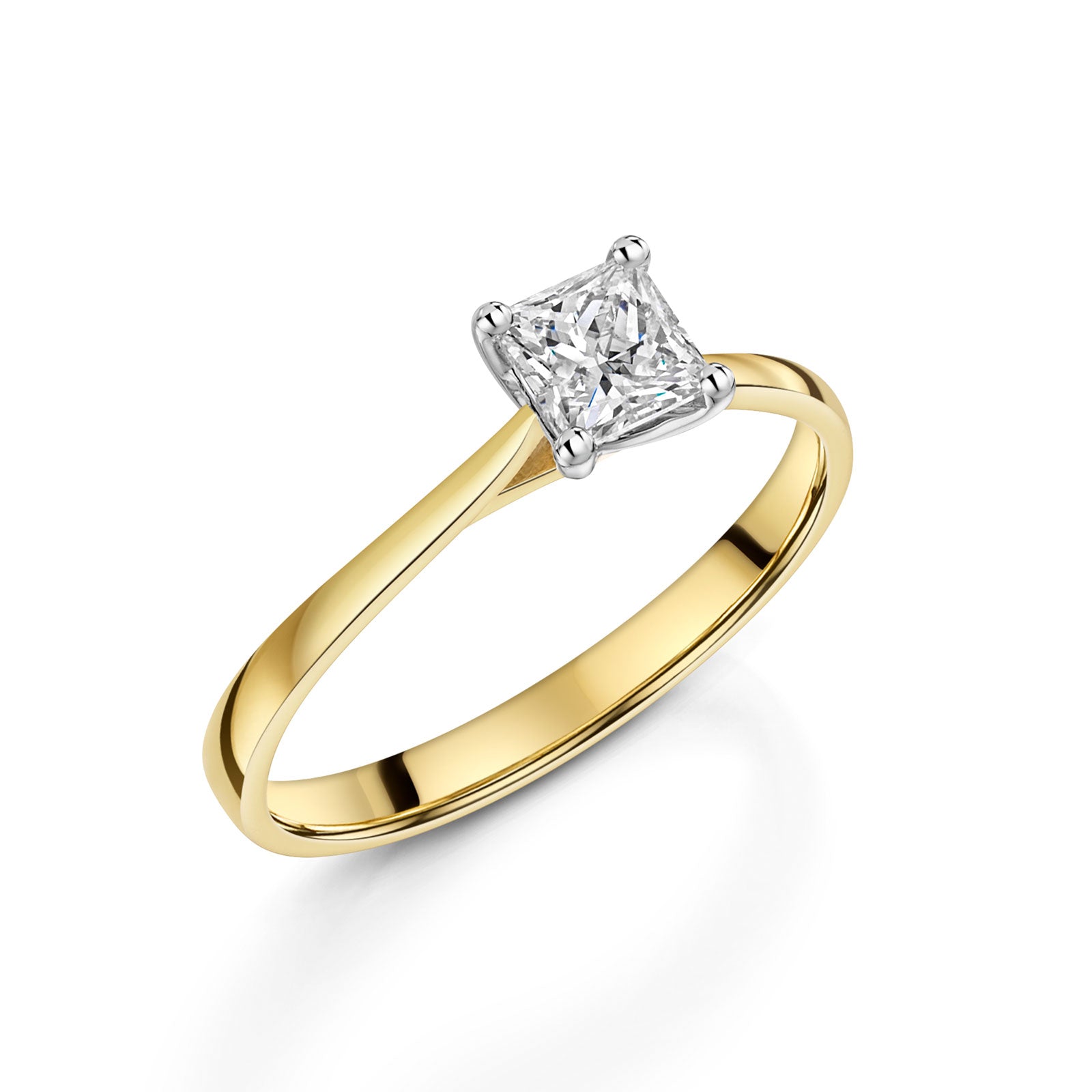18ct Yellow Gold & Platinum Diamond Solitaire Ring 0.50ct variant Pursuit