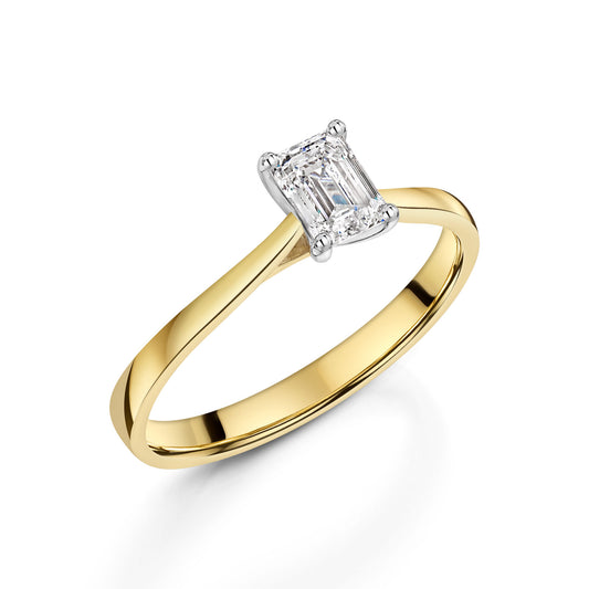 18ct Yellow Gold & Platinum Diamond Solitaire Ring 0.50ct variant Pursuit