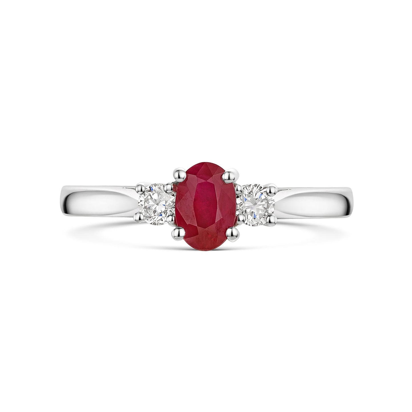 Platinum Ruby & Diamond Trilogy Ring 0.80ct variant Pursuit