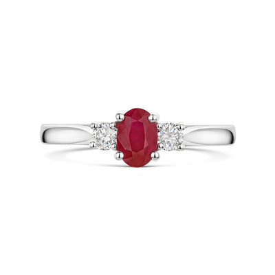 Platinum Ruby & Diamond Trilogy Ring 0.80ct variant Pursuit
