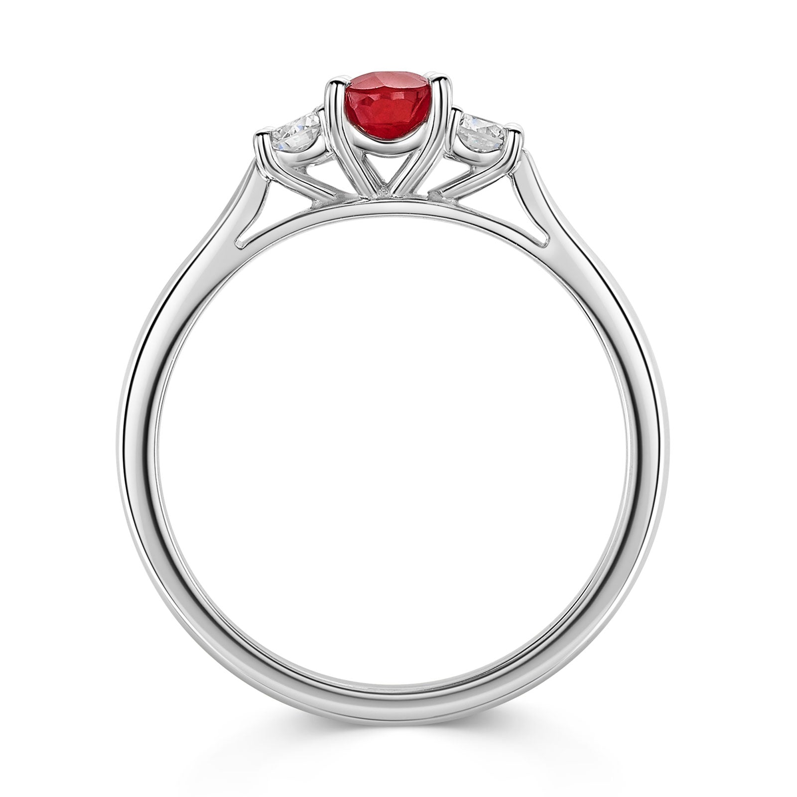 Platinum Ruby & Diamond Trilogy Ring 0.80ct variant Pursuit