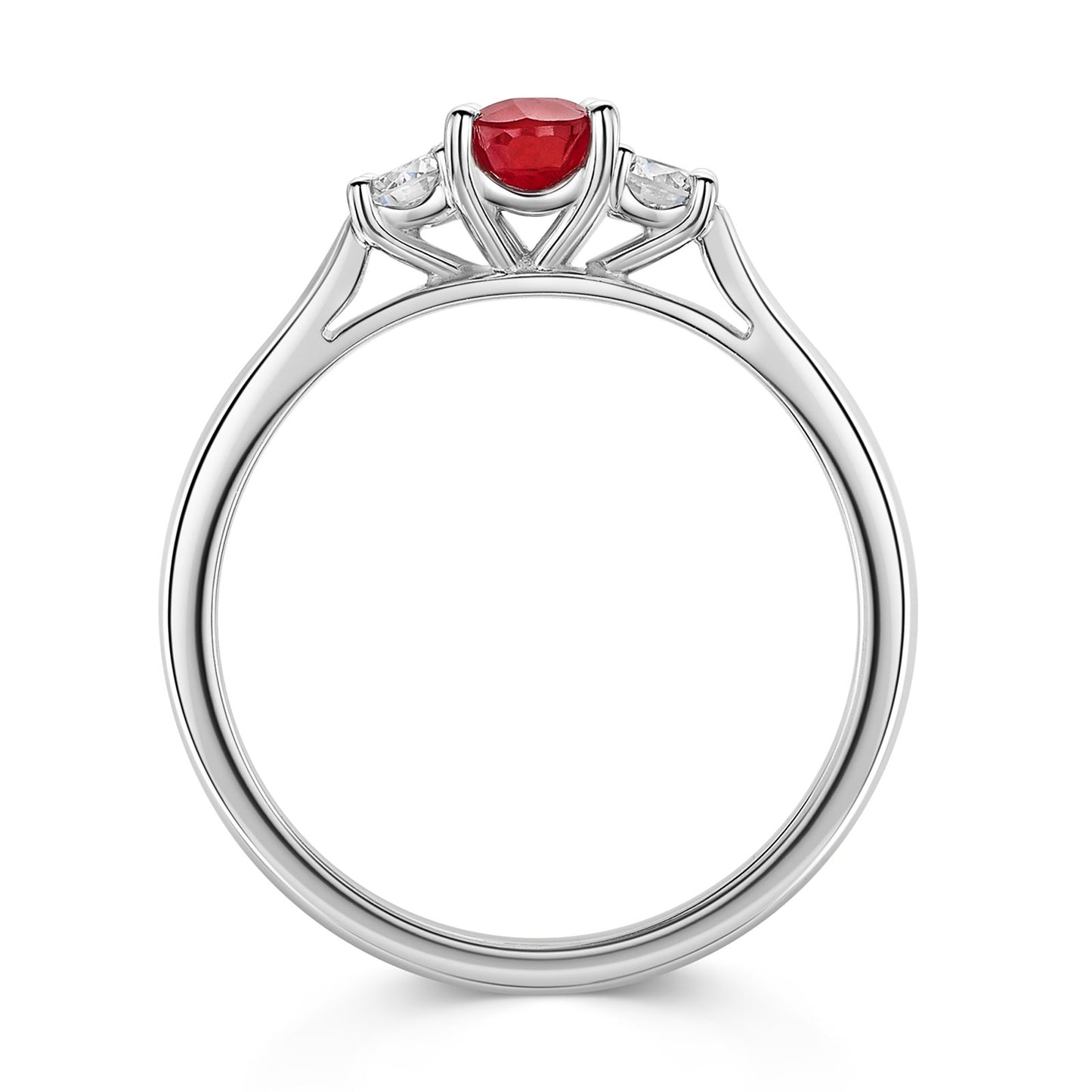 Platinum Ruby & Diamond Trilogy Ring 0.80ct variant Pursuit