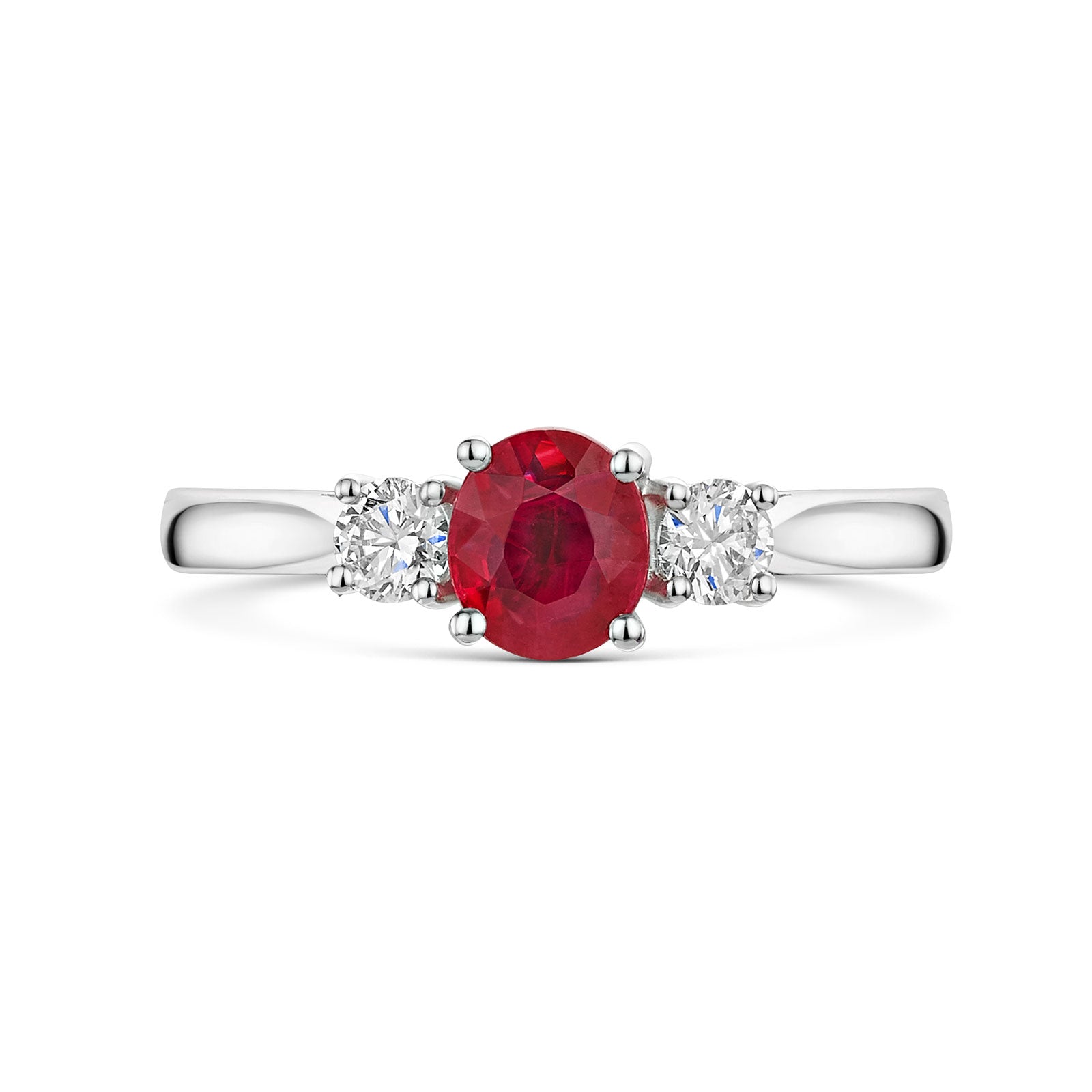 Platinum Ruby & Diamond Trilogy Ring 1.00ct variant Pursuit