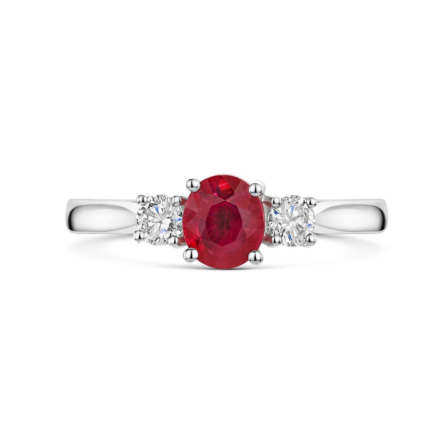 Platinum Ruby & Diamond Trilogy Ring 1.00ct variant Pursuit