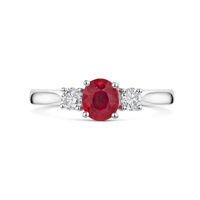 Platinum Ruby & Diamond Trilogy Ring 1.00ct variant Pursuit
