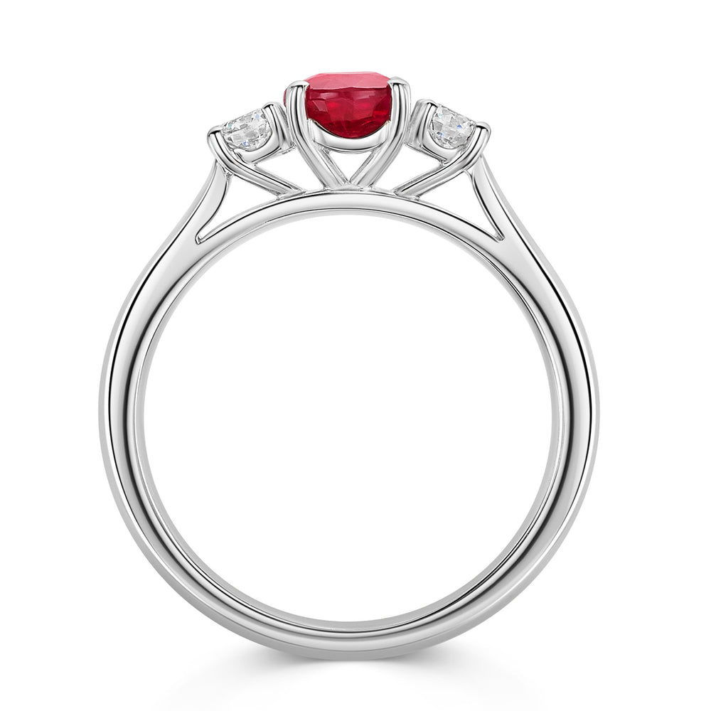 Platinum Ruby & Diamond Trilogy Ring 1.00ct variant Pursuit