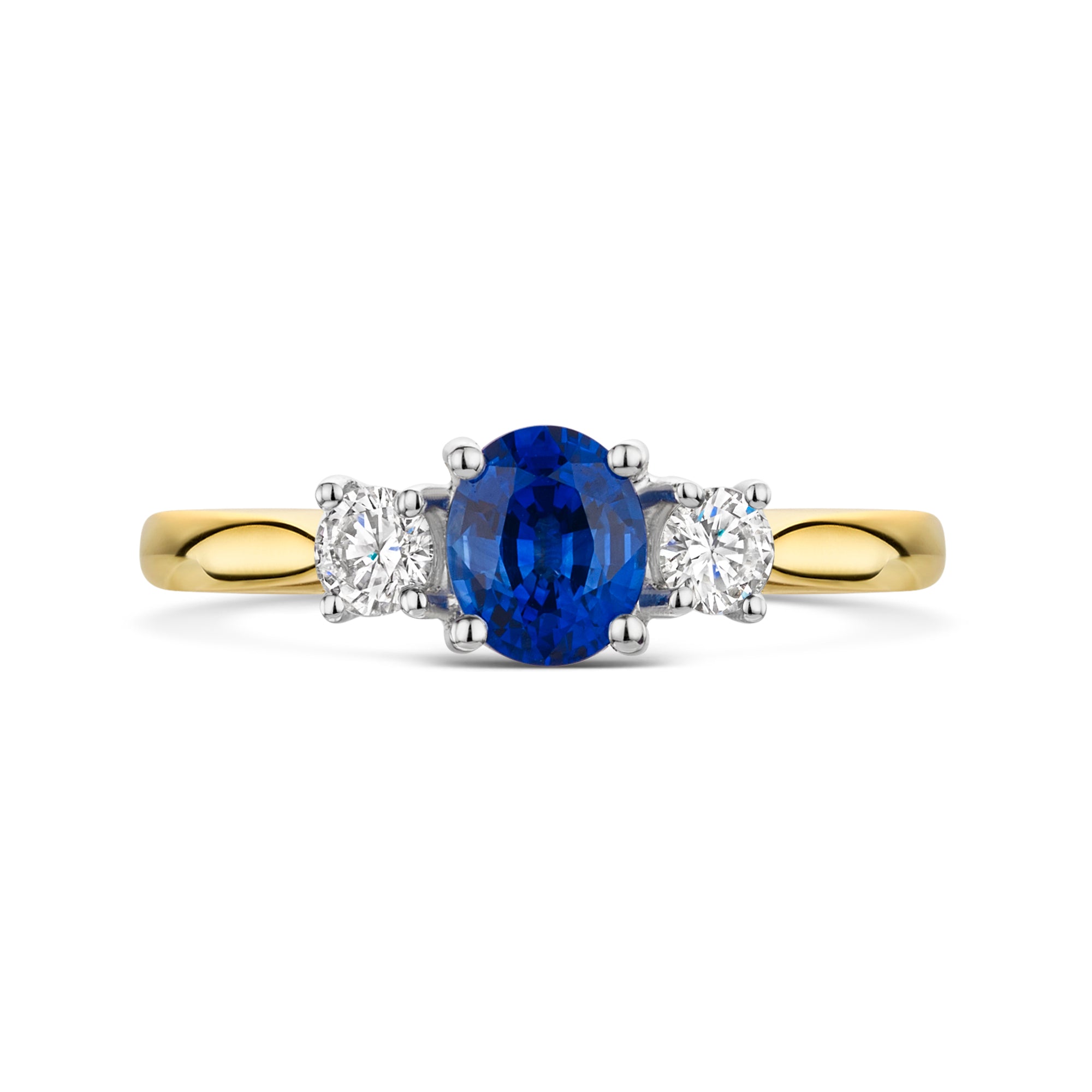 18ct Yellow & White Gold Sapphire & Diamond Trilogy Ring 1.00ct variant Pursuit