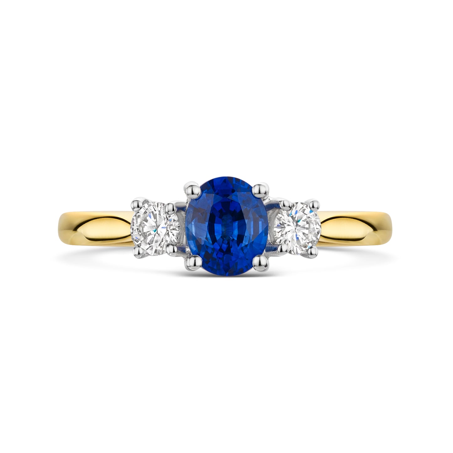18ct Yellow & White Gold Sapphire & Diamond Trilogy Ring 1.00ct variant Pursuit