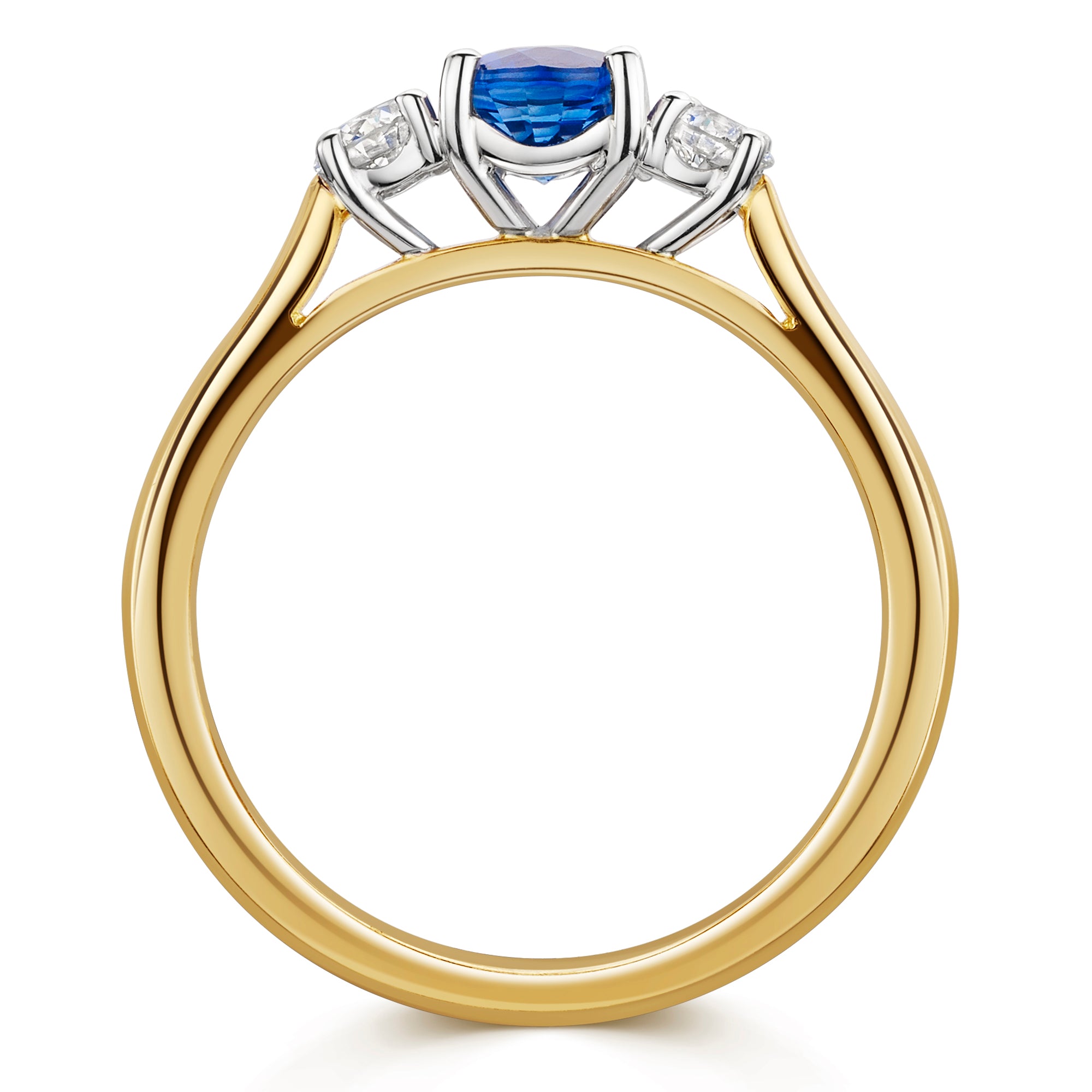 18ct Yellow & White Gold Sapphire & Diamond Trilogy Ring 1.00ct variant Pursuit