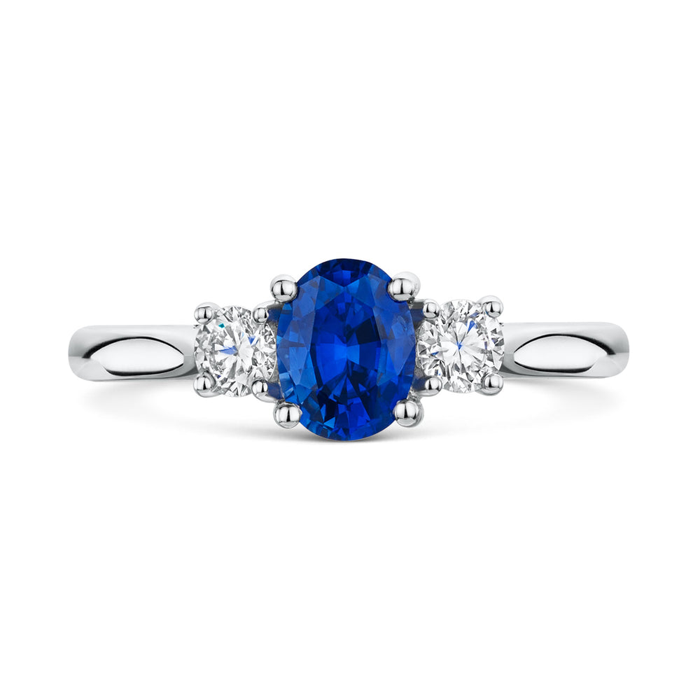 Platinum Sapphire & Diamond Trilogy Ring 1.35ct variant Pursuit