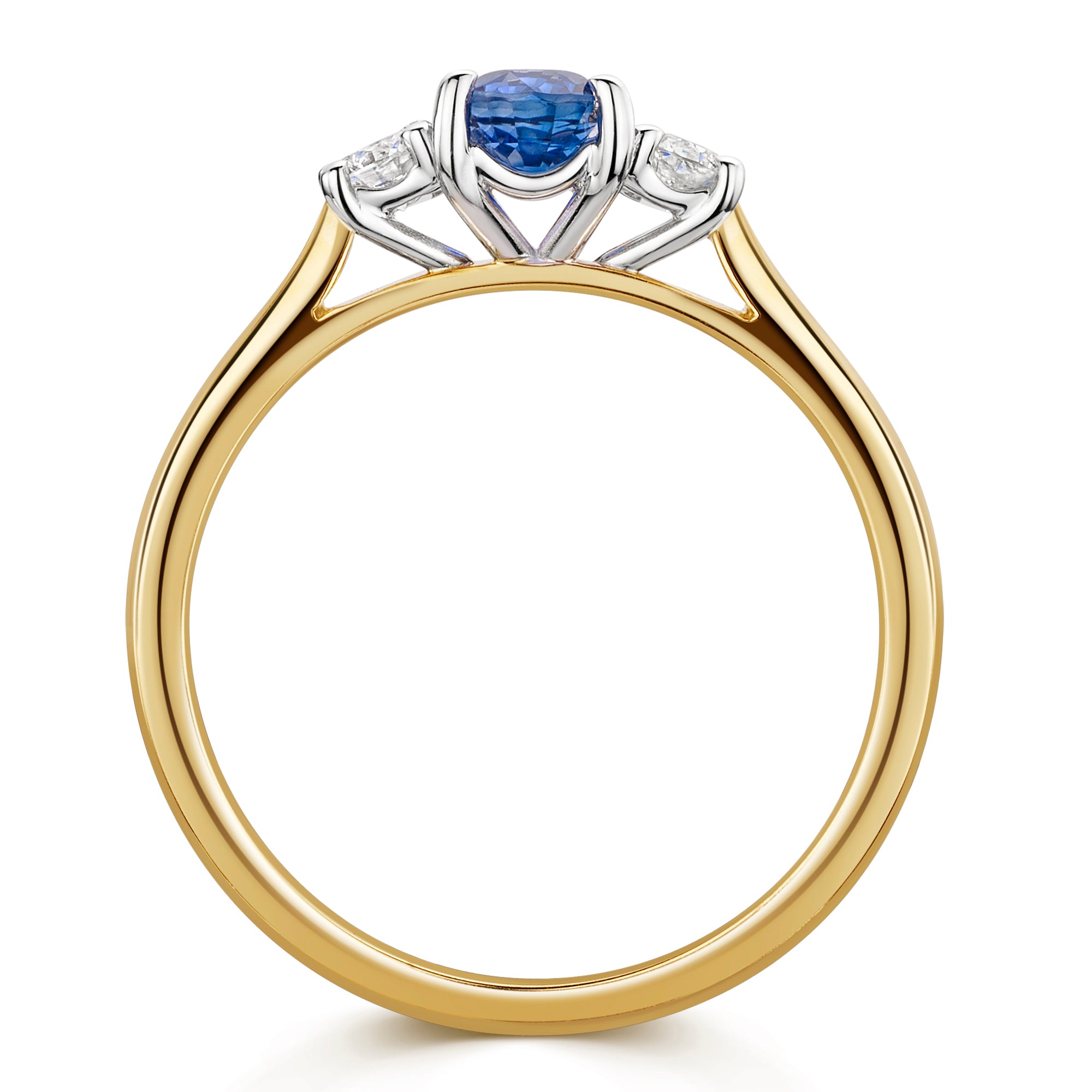 18ct Yellow & White Gold Sapphire & Diamond Trilogy Ring 0.75ct variant Pursuit