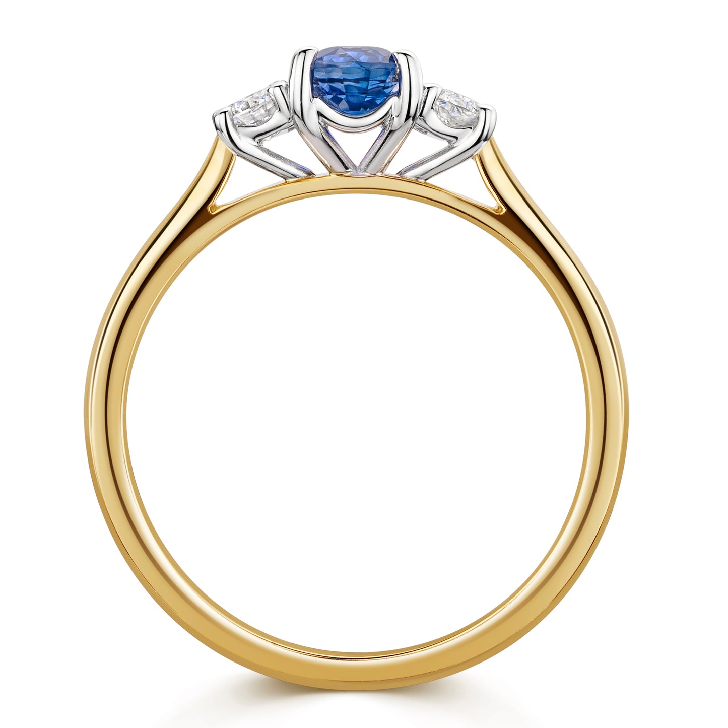 18ct Yellow & White Gold Sapphire & Diamond Trilogy Ring 0.75ct variant Pursuit