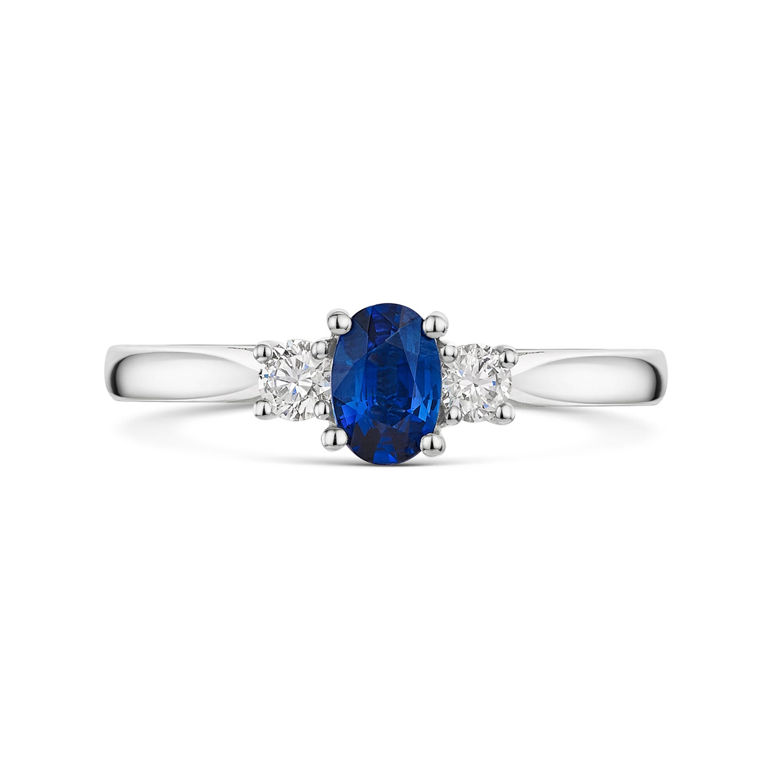 Platinum Sapphire & Diamond Trilogy Ring 0.75ct variant Pursuit