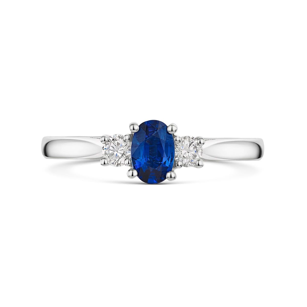 Platinum Sapphire & Diamond Trilogy Ring 0.75ct variant Pursuit