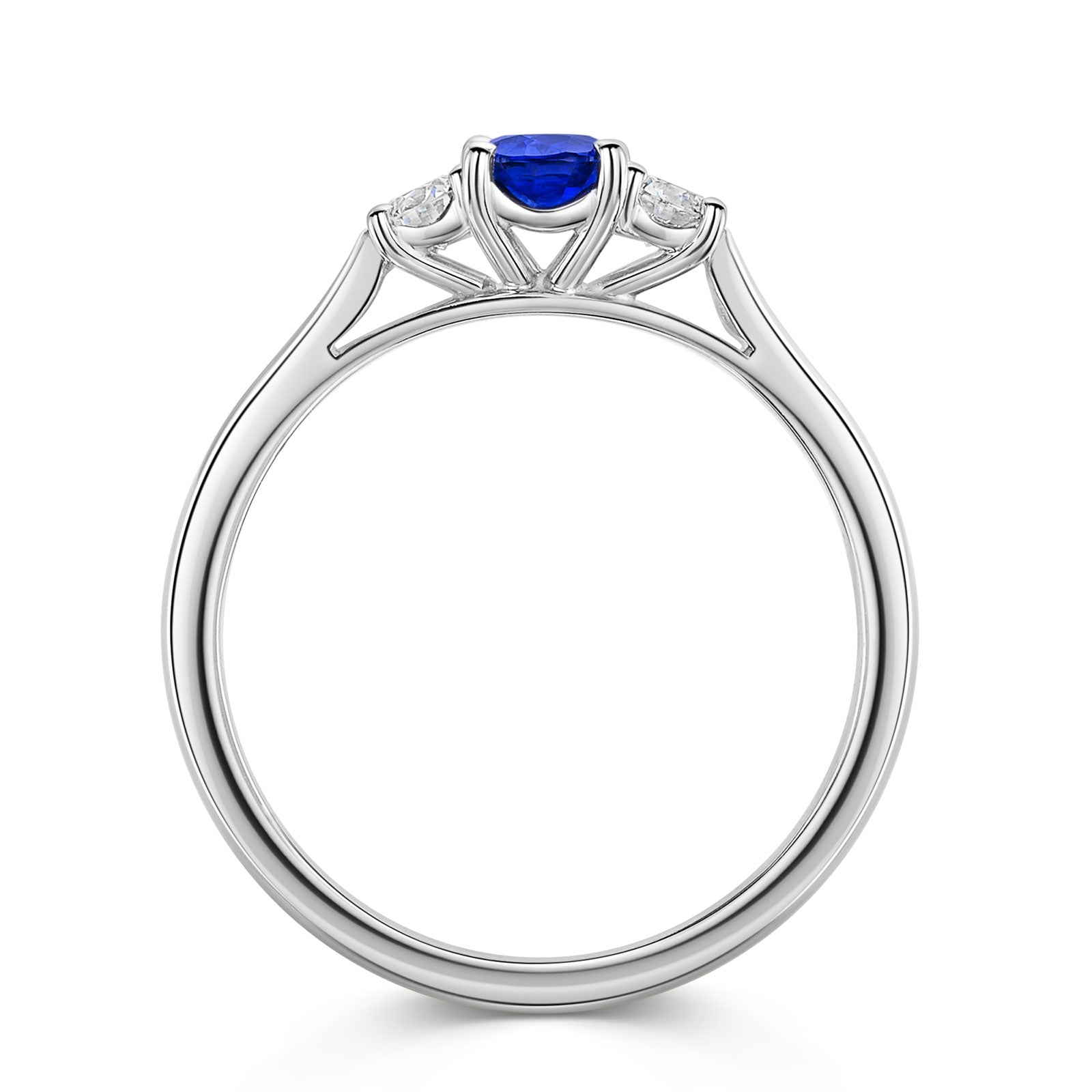 Platinum Sapphire & Diamond Trilogy Ring 0.75ct variant Pursuit