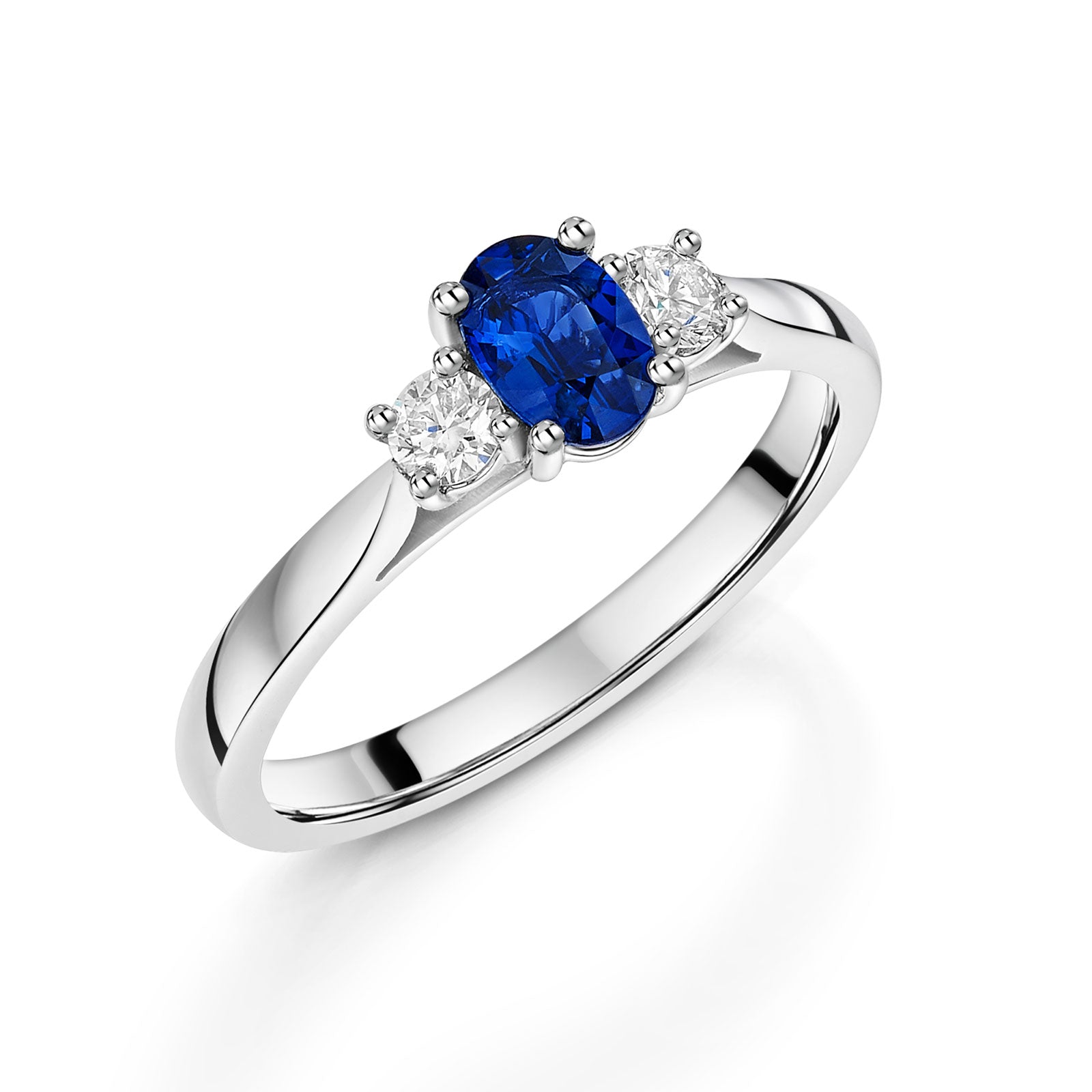 Platinum Sapphire & Diamond Trilogy Ring 0.75ct variant Pursuit