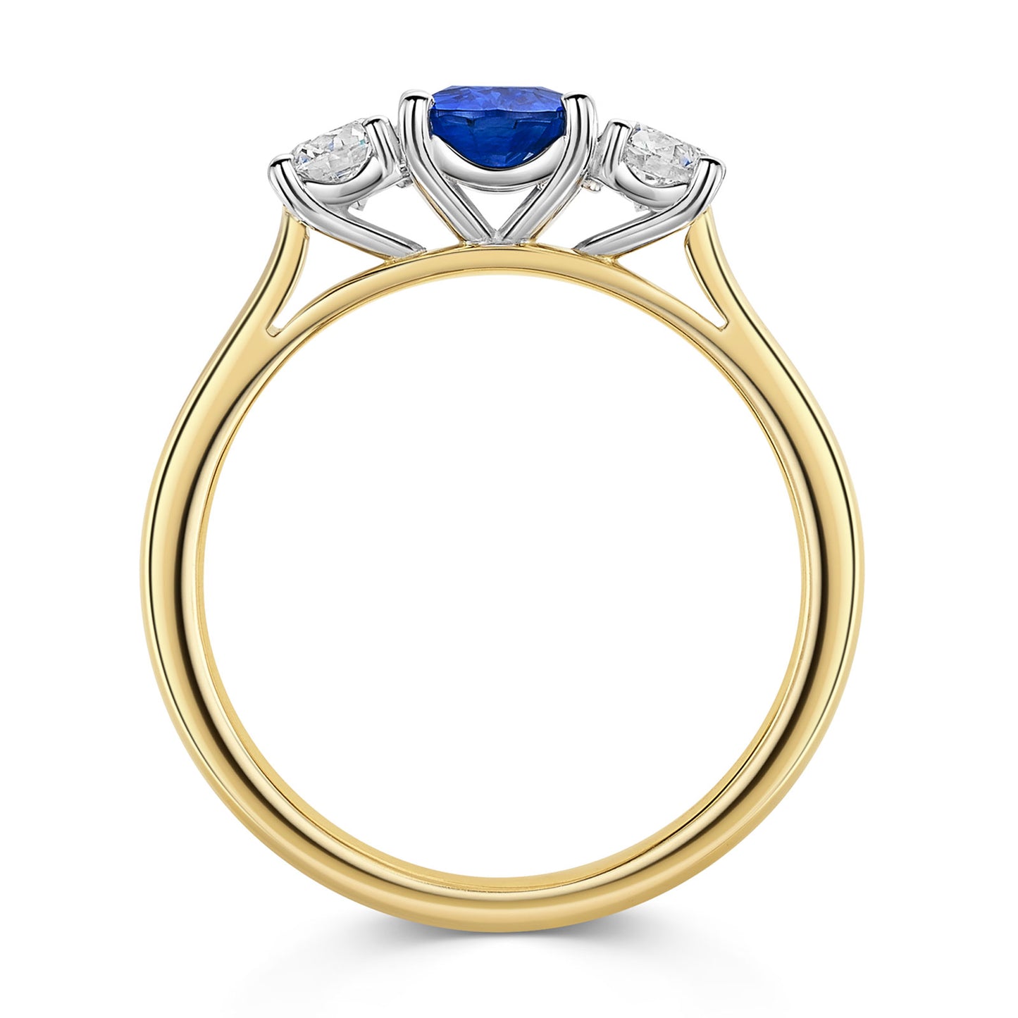 18ct Yellow & White Gold Sapphire & Diamond Three Stone Ring 1.50ct variant Pursuit