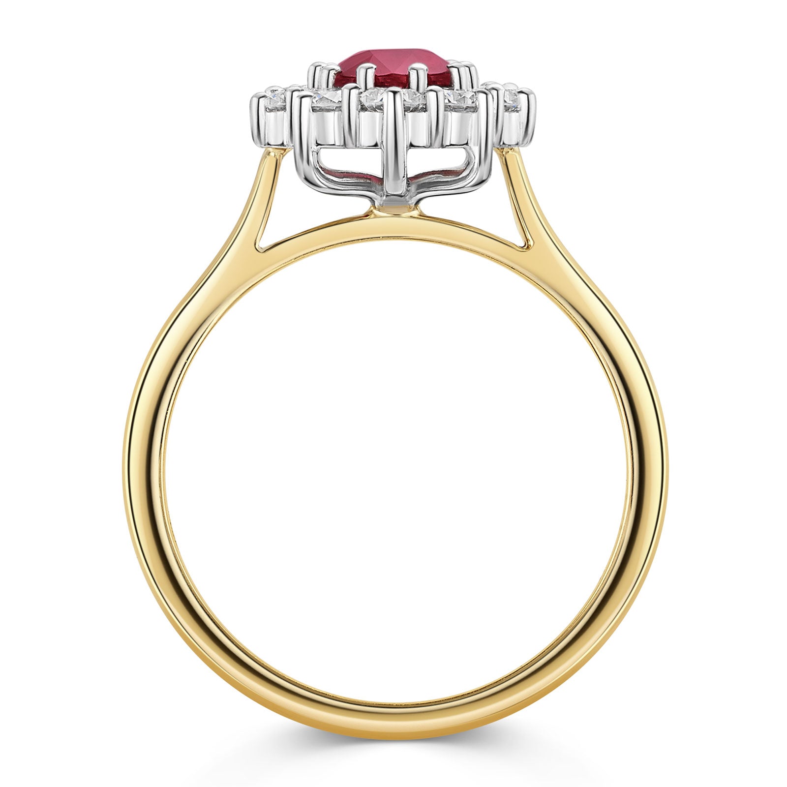 18ct Yellow & White Gold Ruby & Diamond Cluster Ring 1.70ct variant Pursuit