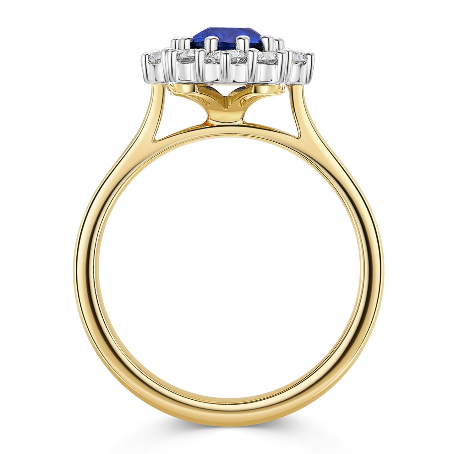 18ct Yellow & White Gold Sapphire & Diamond Cluster Ring 2.35ct variant Pursuit