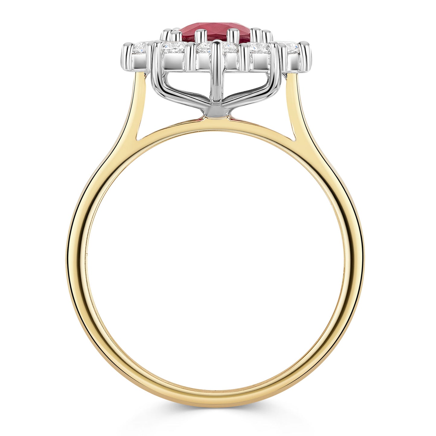18ct Yellow & White Gold Ruby & Diamond Cluster Ring 2.35ct variant Pursuit