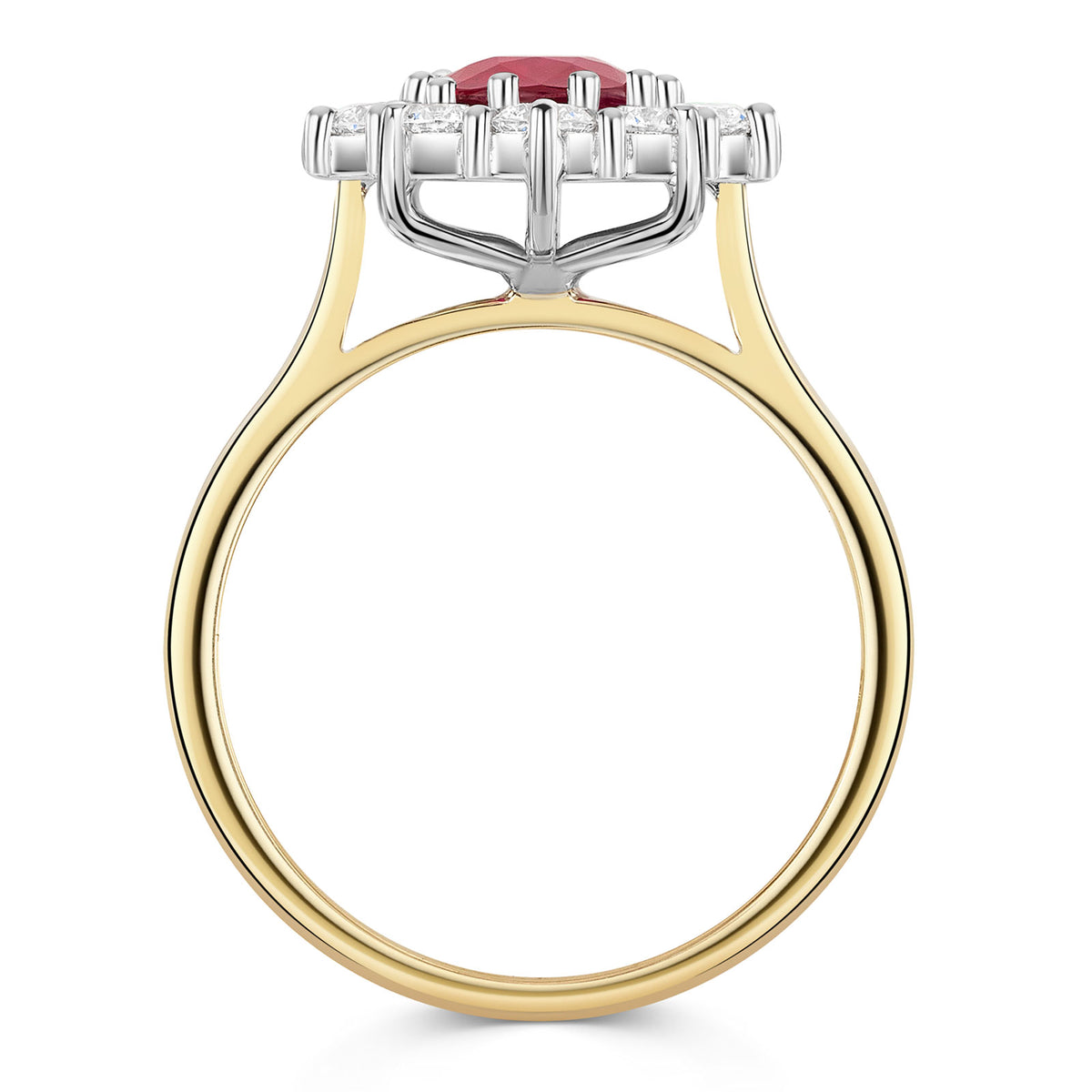 18ct Yellow & White Gold Ruby & Diamond Cluster Ring 2.35ct variant Pursuit
