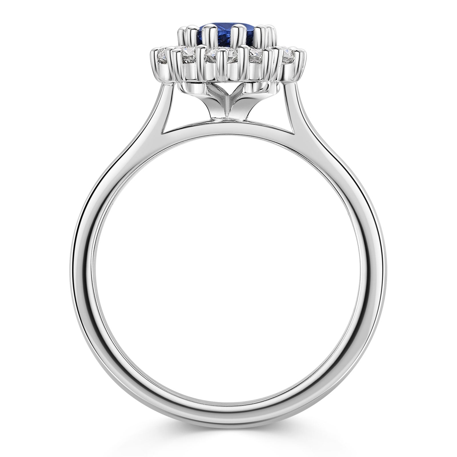Platinum Sapphire & Diamond Cluster Ring 1.60ct variant Pursuit