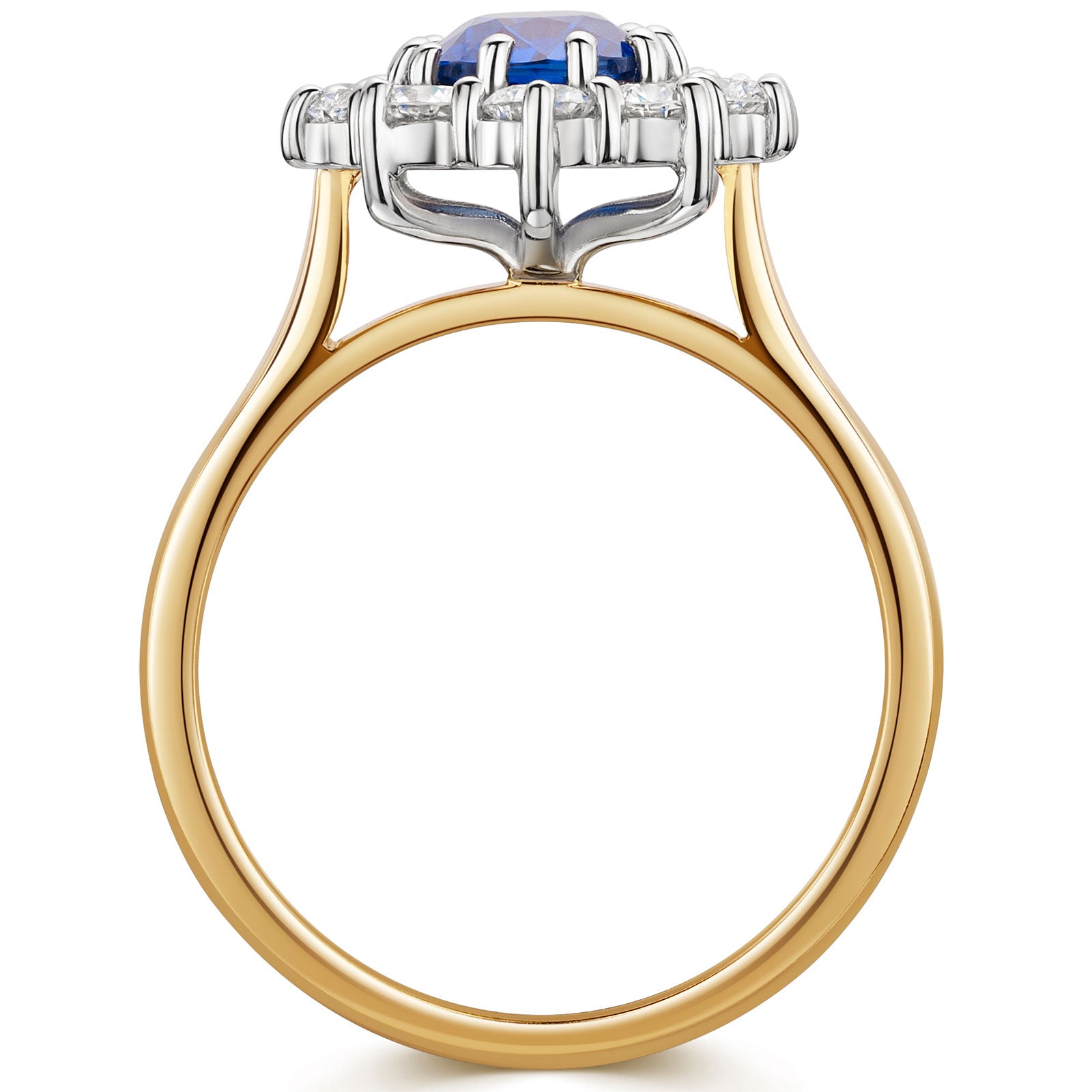 18ct Yellow & White Gold Sapphire & Diamond Cluster Ring 2.50ct variant Pursuit