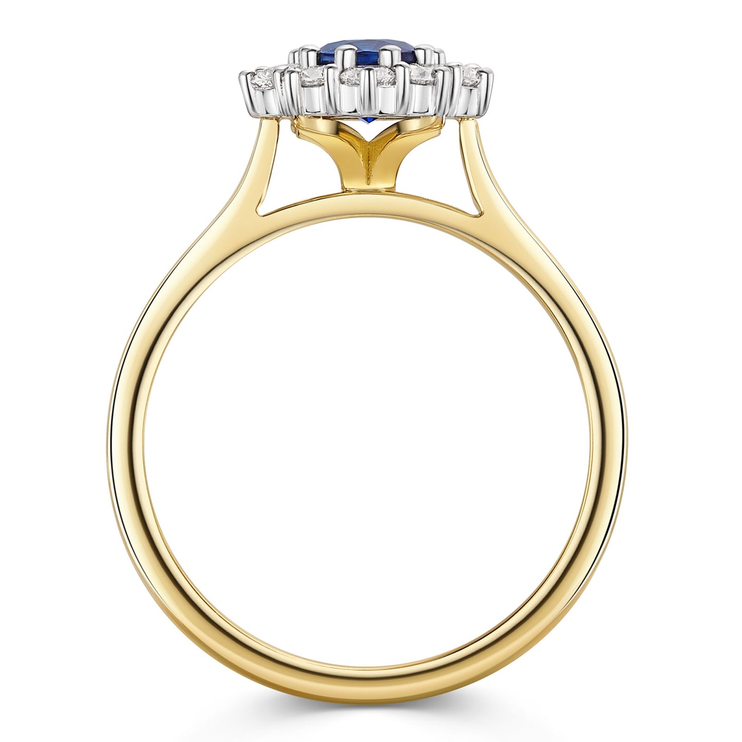 18ct Yellow & White Gold Sapphire & Diamond Cluster Ring 1.20ct variant Pursuit