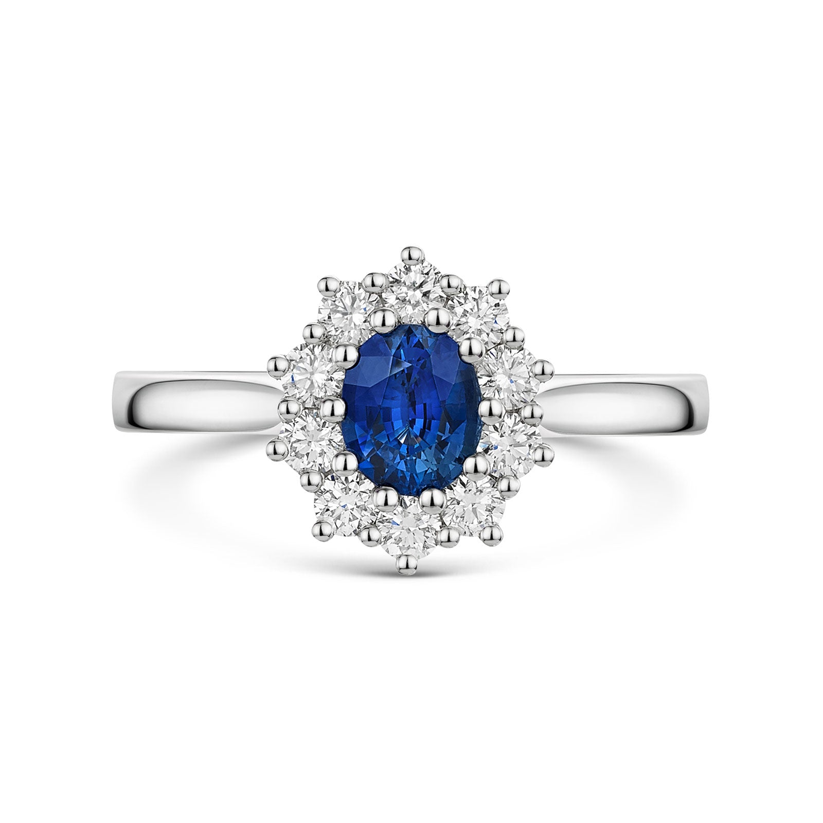 Platinum Sapphire & Diamond Cluster Ring 1.20ct variant Pursuit