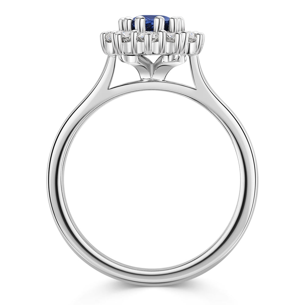 Platinum Sapphire & Diamond Cluster Ring 1.20ct variant Pursuit