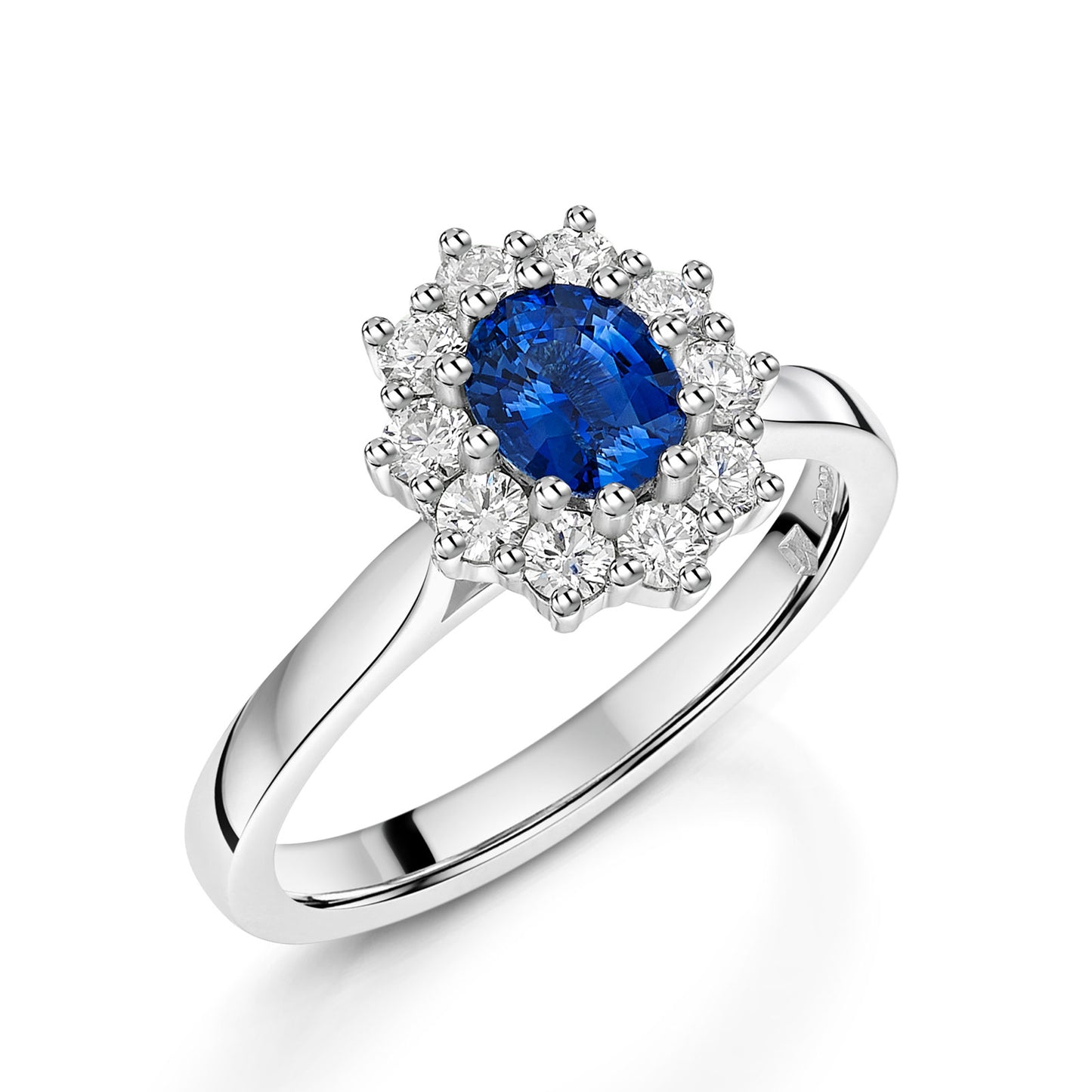 Platinum Sapphire & Diamond Cluster Ring 1.20ct variant Pursuit
