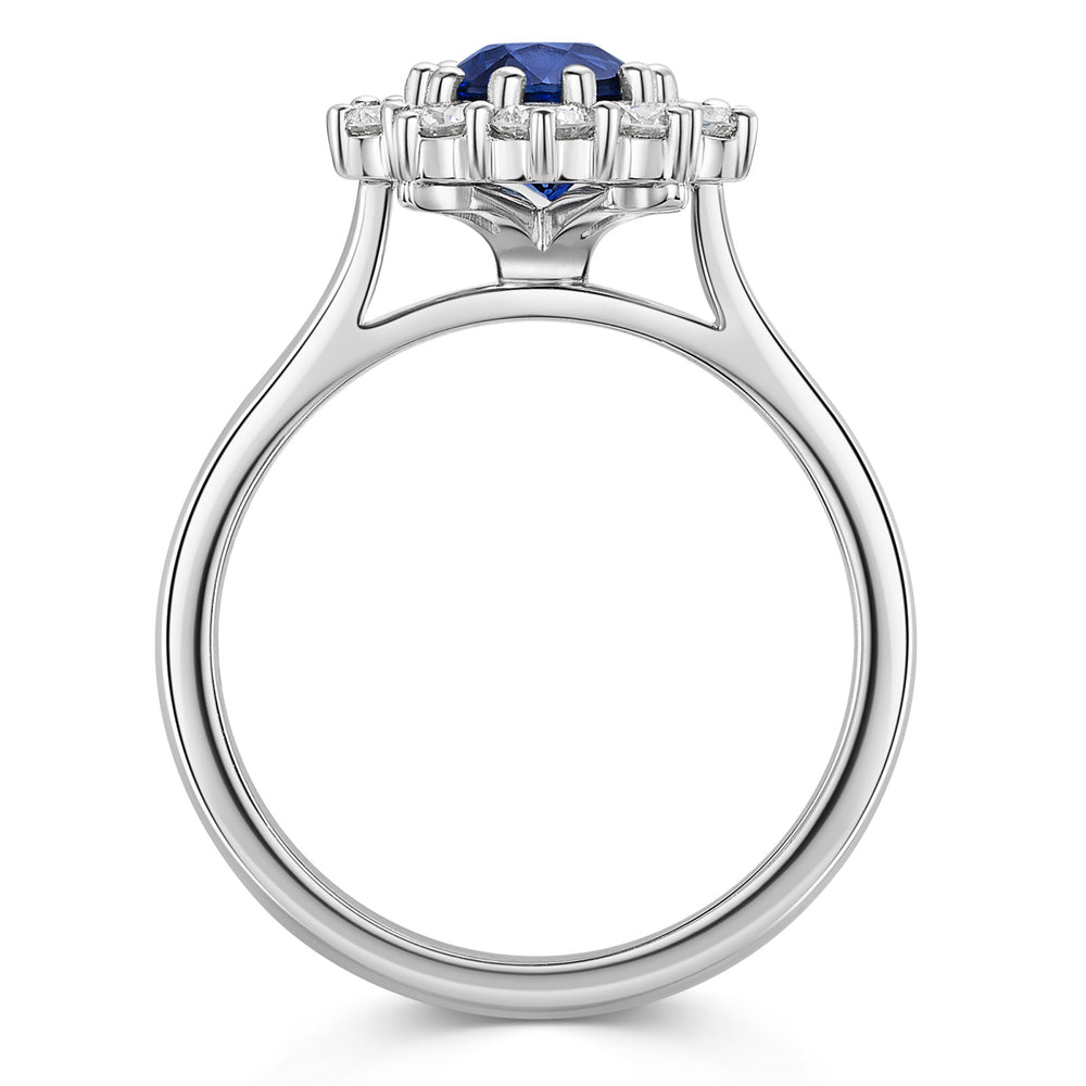 Platinum Sapphire & Diamond Cluster Ring 2.35ct variant Pursuit