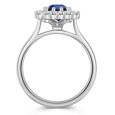Platinum Sapphire & Diamond Cluster Ring 2.35ct variant Pursuit