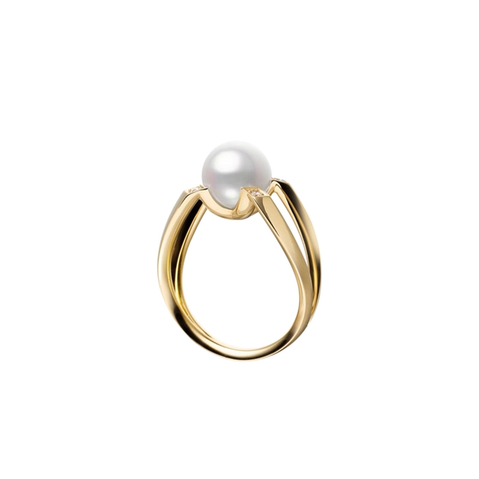 M Collection Akoya Cultured Pearl & Diamond Ring in 18ct Yellow Gold variant Pursuit