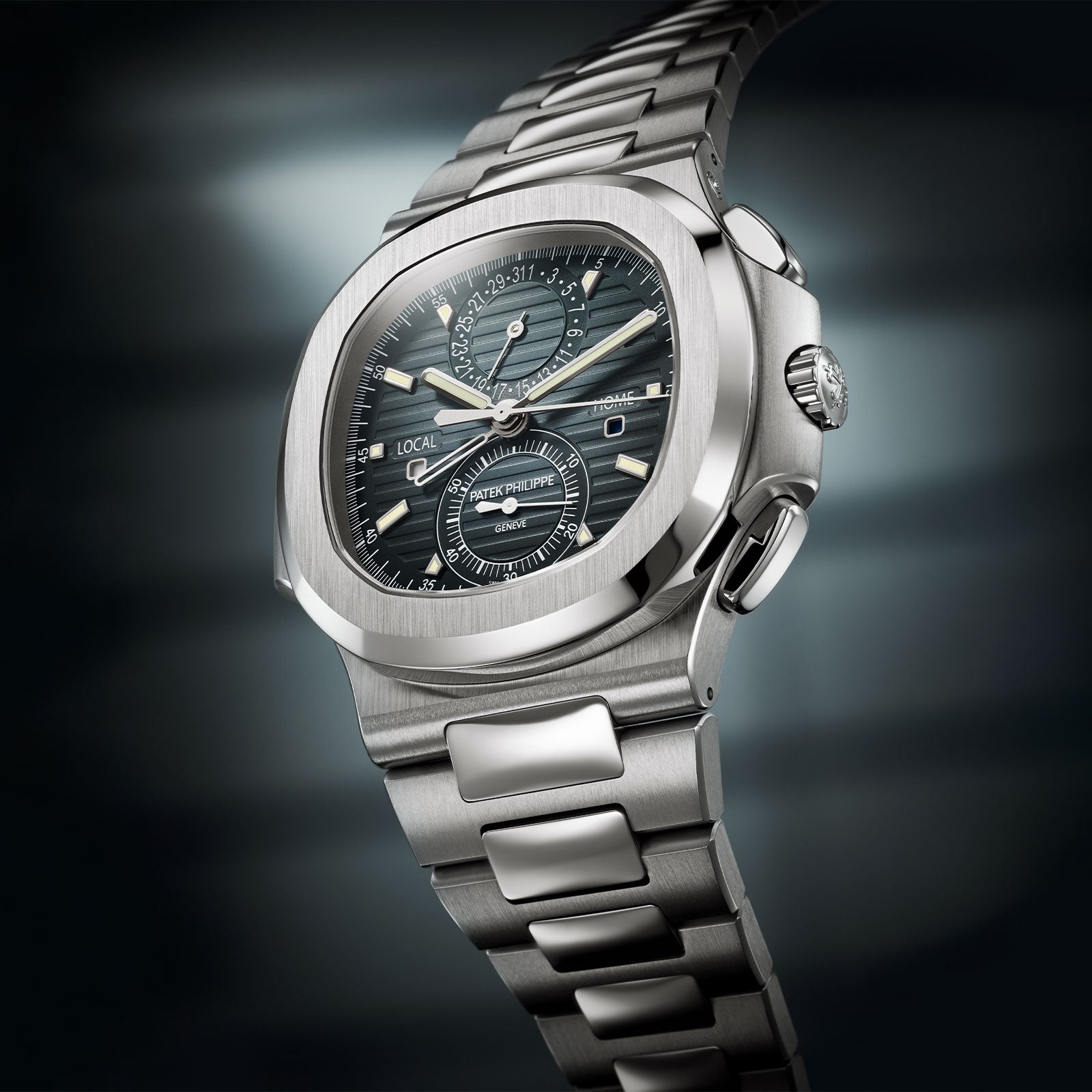 Nautilus Flyback Chronograph Travel Time 5990/1A-011 simple Pursuit
