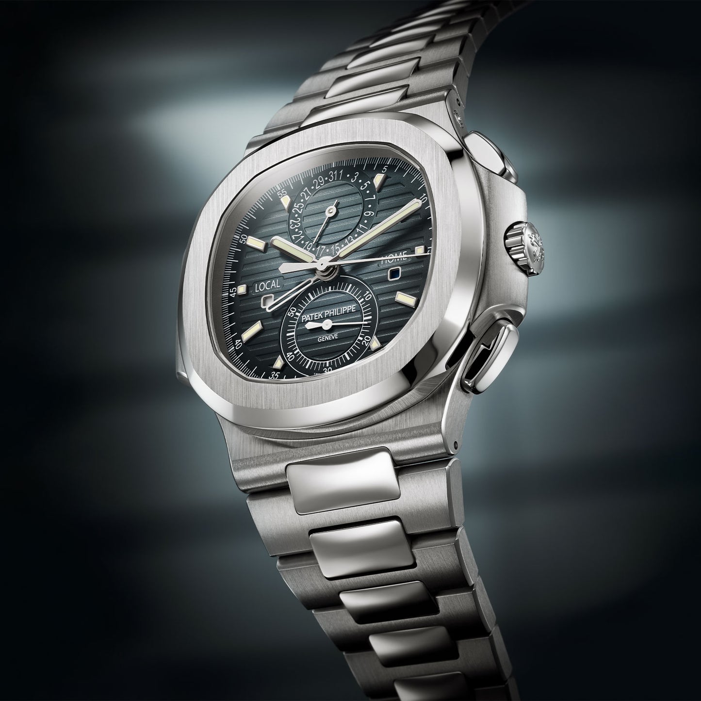 Nautilus Flyback Chronograph Travel Time 5990/1A-011 simple Pursuit