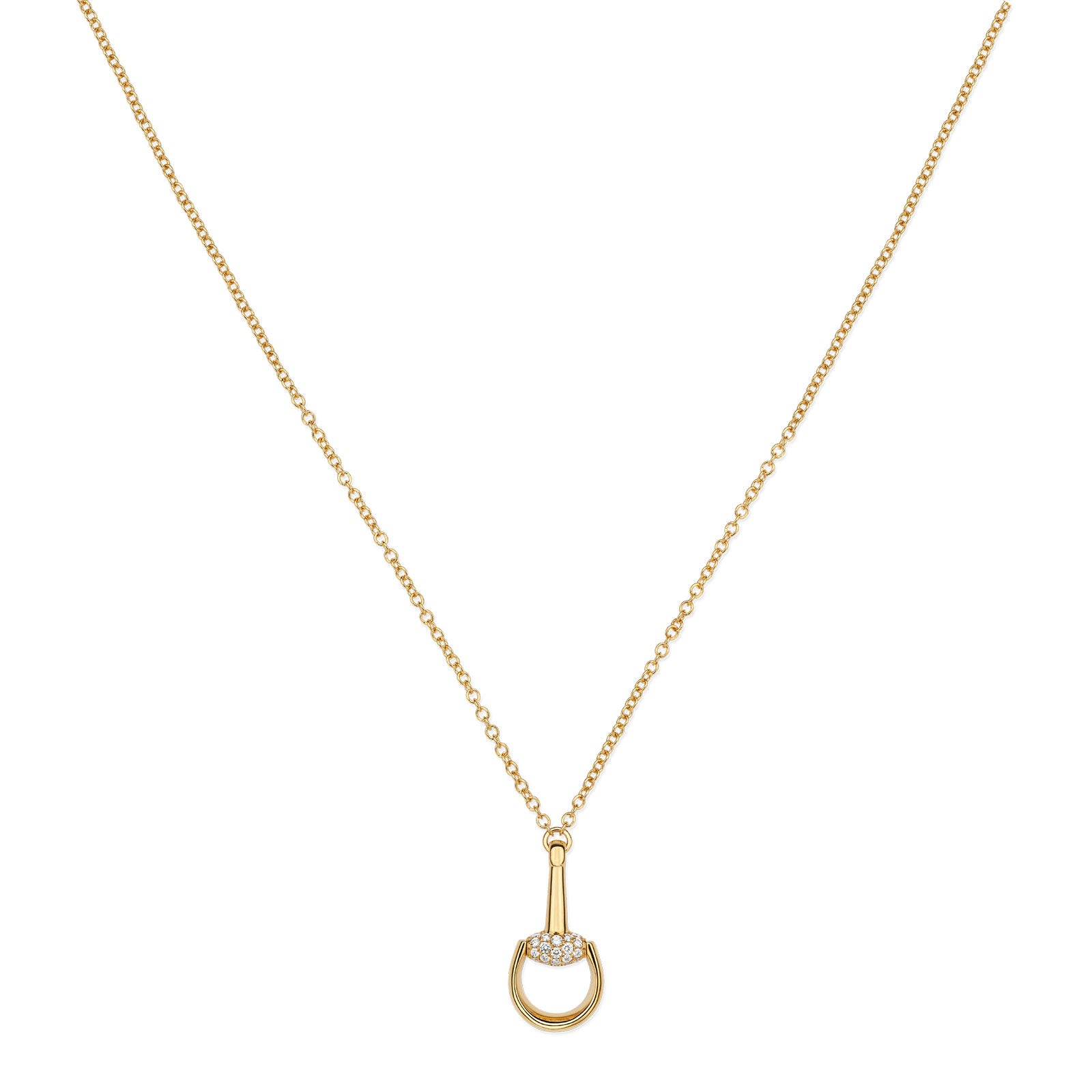 Gucci Horesbit 18ct Yellow Gold Diamond Pendant Necklace simple Pursuit