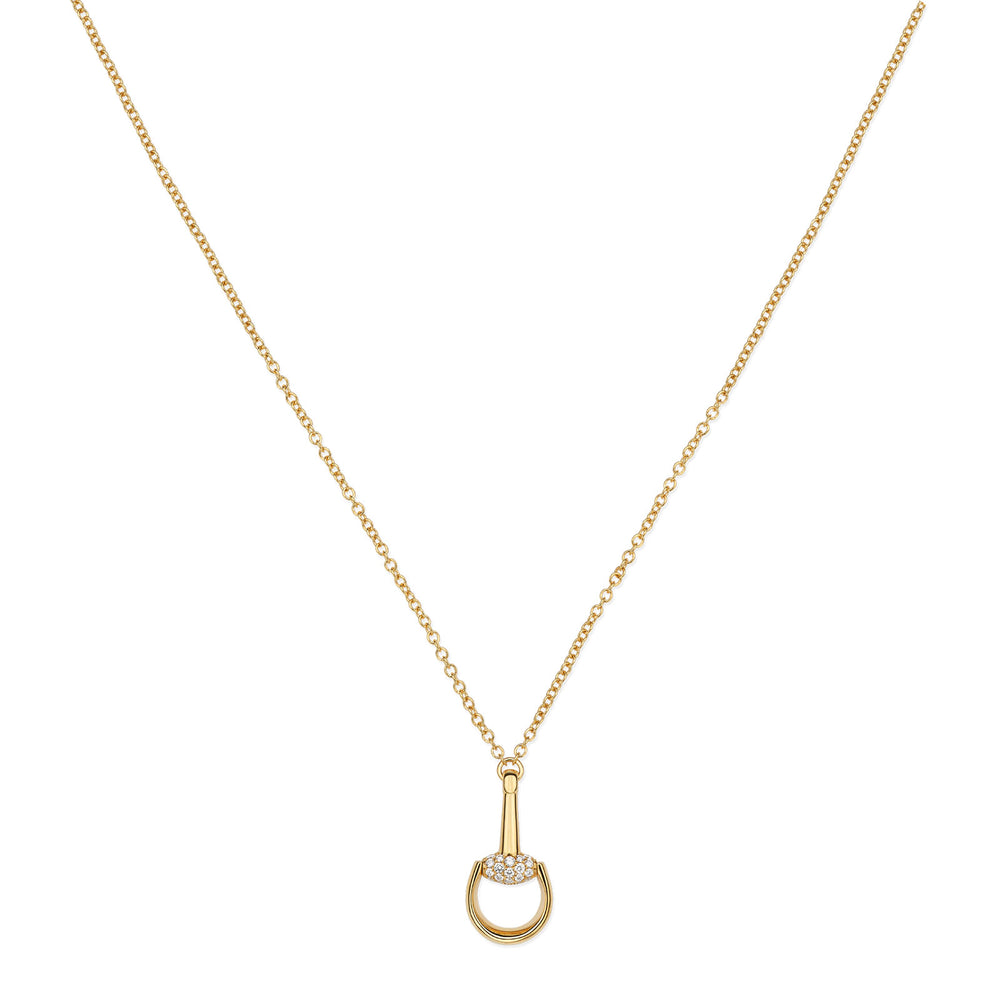 Gucci Horesbit 18ct Yellow Gold Diamond Pendant Necklace simple Pursuit