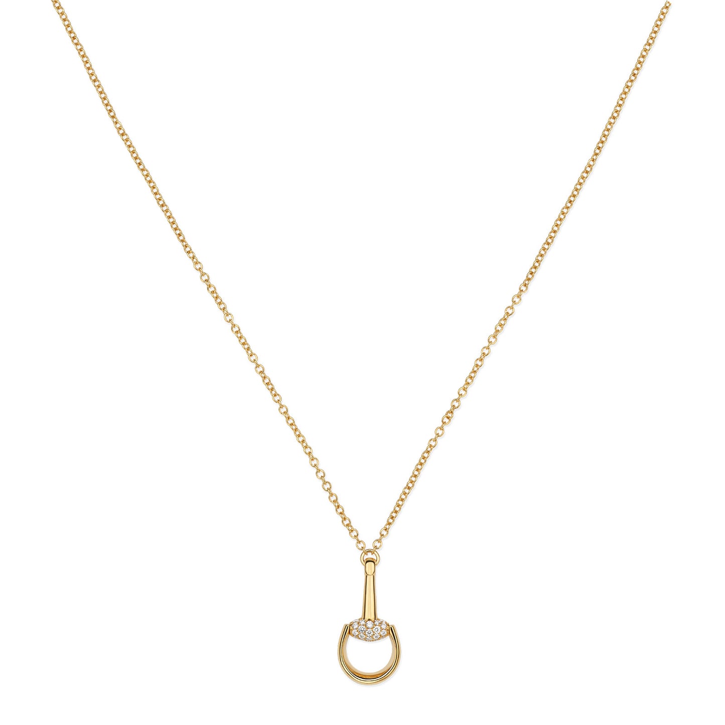 Gucci Horesbit 18ct Yellow Gold Diamond Pendant Necklace simple Pursuit