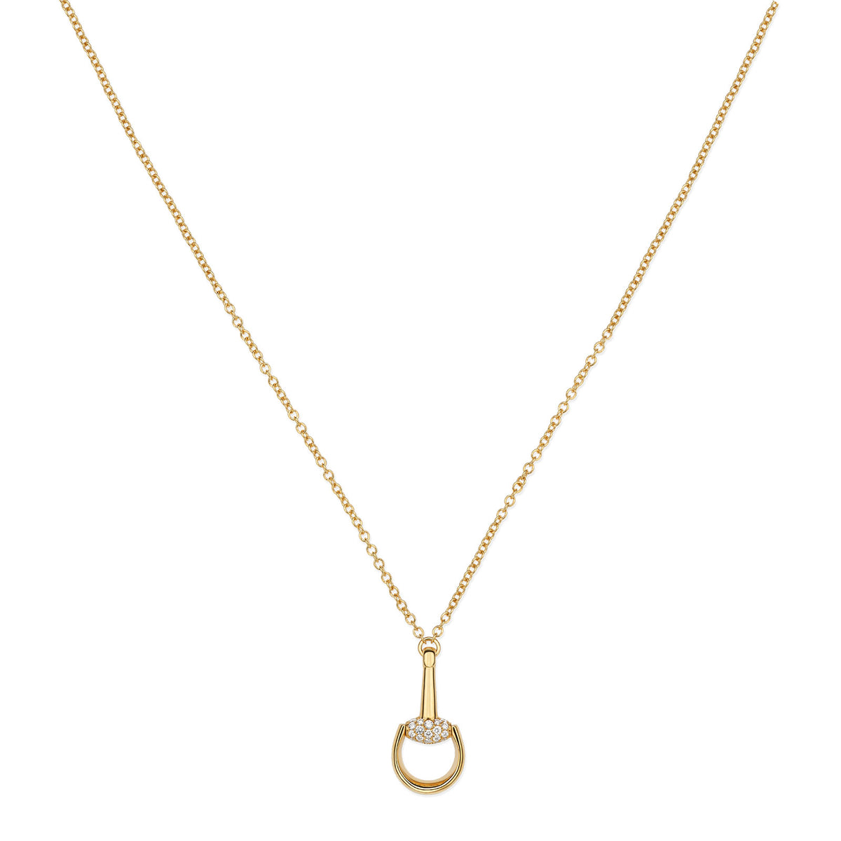 Gucci Horesbit 18ct Yellow Gold Diamond Pendant Necklace simple Pursuit